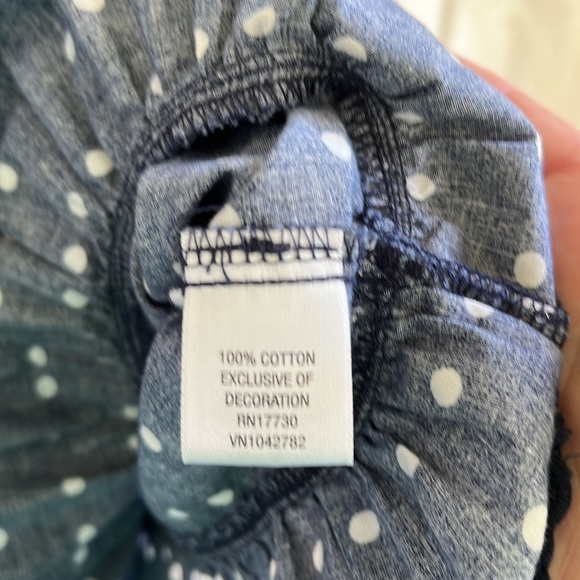 Cherokee navy and white polka dot dress size 10/12 - Picture 4 of 4